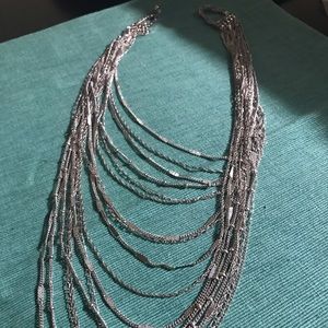 Chloe +Isabel Silver Multi-Chain Necklace